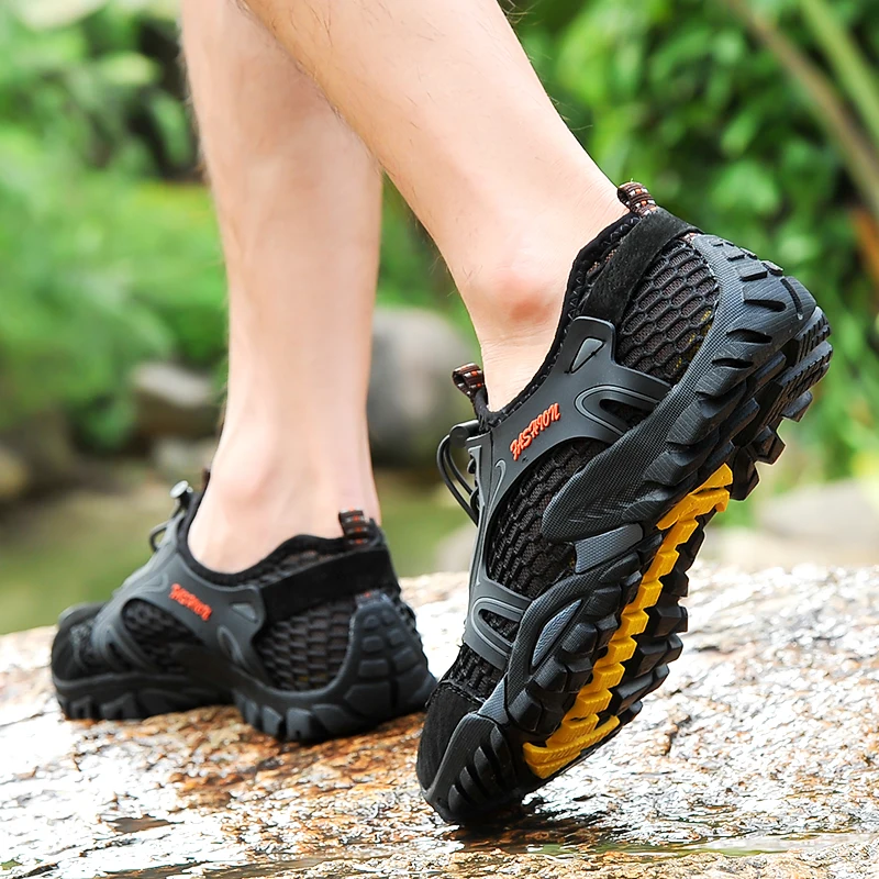 Size 39-50 Men NonSlip Hiking Shoes Quick Dry Breathable Upstream Water Outdoor Sport Climbing Sneakers Beach Wading | Спорт и