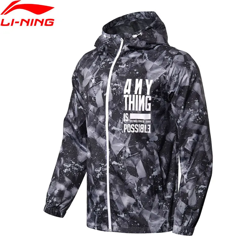 Li-Ning мужские трендовые куртки с капюшоном, обычная посадка, полиэстер, дышащая комфортная подкладка, спортивное пальто AFDN173 MWF364