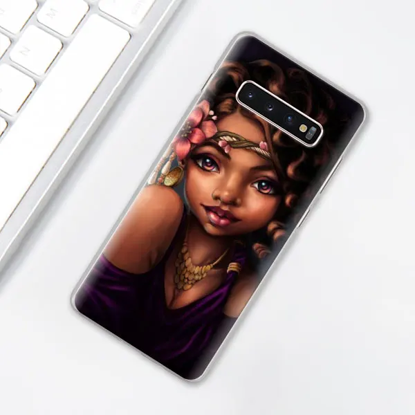 H08 Красивый афро-Девичий чехол для телефона для samsung Galaxy S10e S10 Plus S7 S8 S9 Plus Note 8 9 10 Plus Note 10 S10 5G жесткий чехол - Цвет: H08