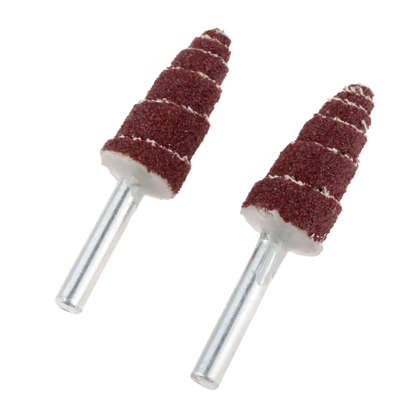 DRELD 2 Pcs 80# Tapered Cone Grinding Head Sandpaper Flap Wheels Polishing Sanding Tools for Drill Dremel Accessories 6mm Shank