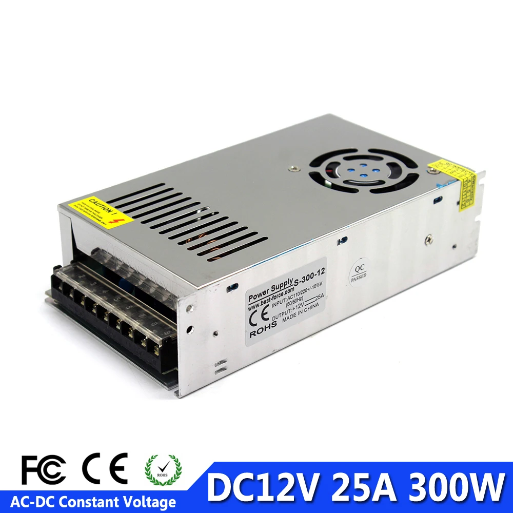 Высокое качество 300 Вт 25А DC12V Импульсный блок питания адаптер для светодиодных
