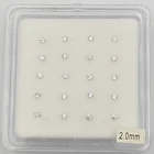 Серьга-гвоздик для пирсинга носа с прозрачным кристаллом, 2 мм