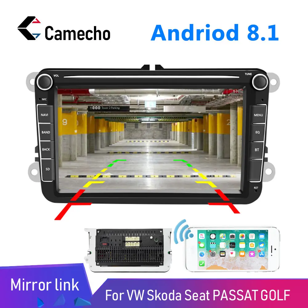 Camecho Android 2Din автомобильный MP5 мультимедийный радио видео плеер gps Автомобильный Радио Авто Радио Стерео " аудио для сиденья/Skoda стерео радио