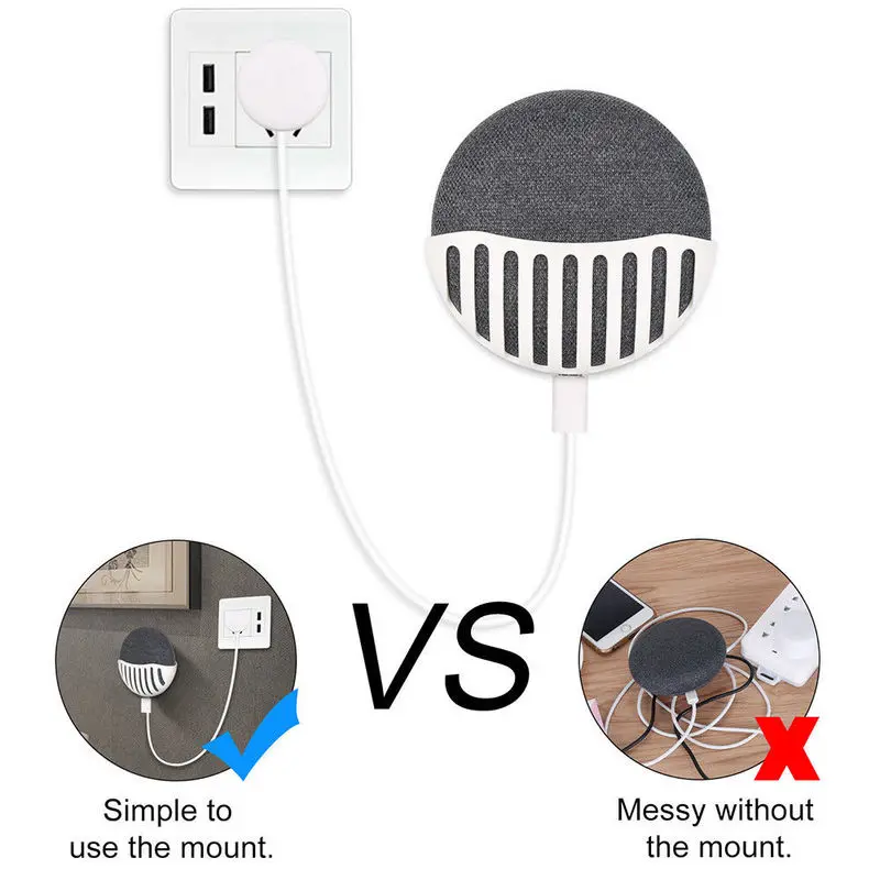Мини голосовой помощник для Google Home Компактный настенный кронштейн кухни ванной