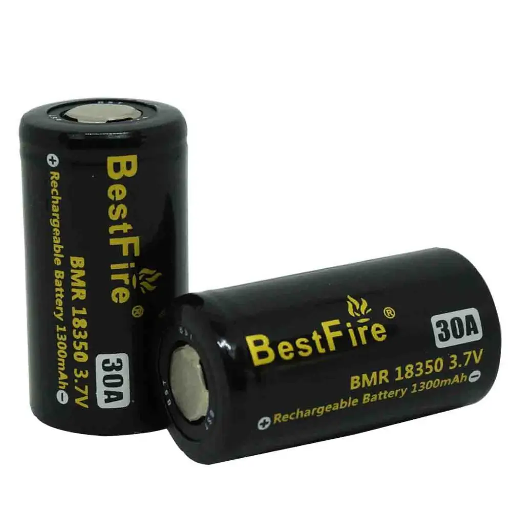 2 шт. Bestfire 18350 батарея 1300 мАч 30A 3 7 V литий ионная аккумуляторная для Kamry K1000 Pipe