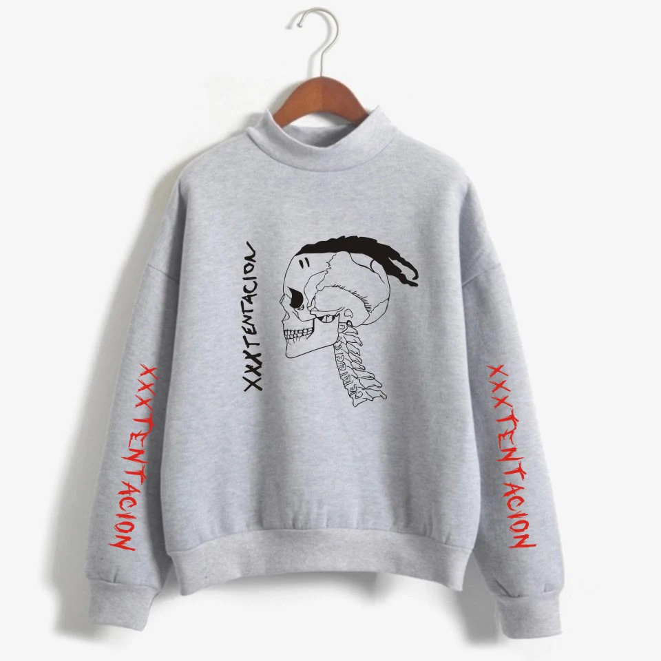 Xxxtentacion Sweatshirts Pullovers Women Print Casual Hoodies TurtLeneck Harajuku Fashion Hip Hop Fans Clothes |