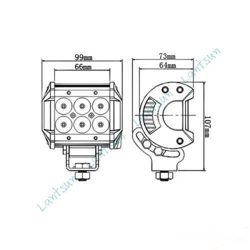 4 &quot18 Вт светодиодный рабочий светильник бар пятно/луч 12V/24V 6 *(3w) 1400lm для