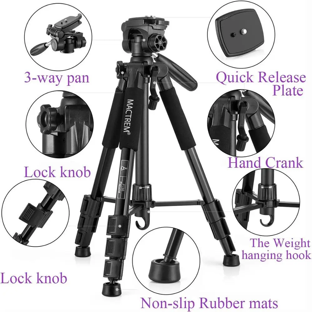 MACTREM дорожный штатив для камеры легкий алюминиевый DSLR SLR Canon Nikon Sony Olympus DV с сумкой