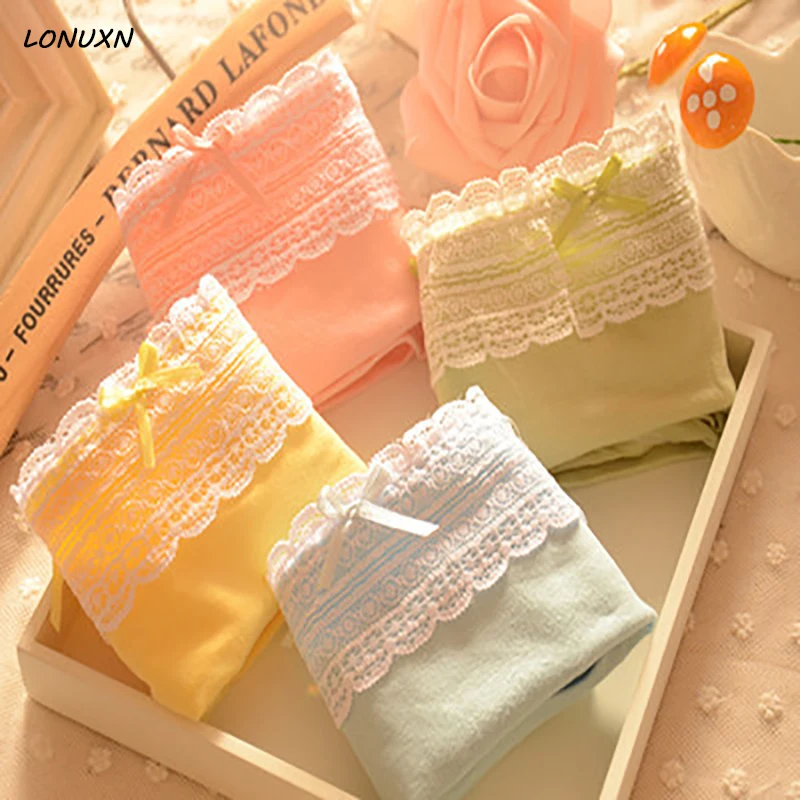 Высококачественное хлопковое женское милое нижнее белье с бантиком и