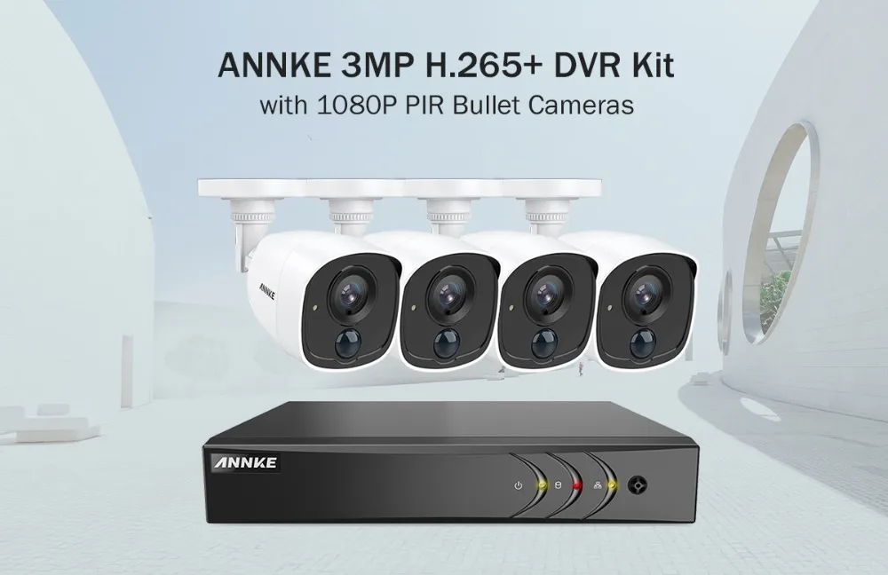 ANNKE 8CH 2MP CCTV камера системы 3MP 5в1 H.265+ DVR с 1080P HD Всепогодная пуленепробиваемая камера s для домашнего видеонаблюдения