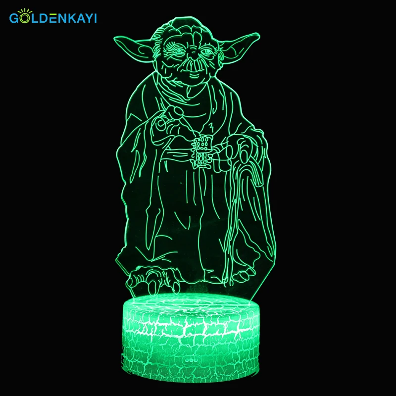 3D Звездные войны йода LED оригинальность ночные светильники атмосфера настольная