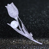 farlena jewelry elegant tulips brooch inlay with micro zircon stone high quality pave tiny cz crystal brooches for women