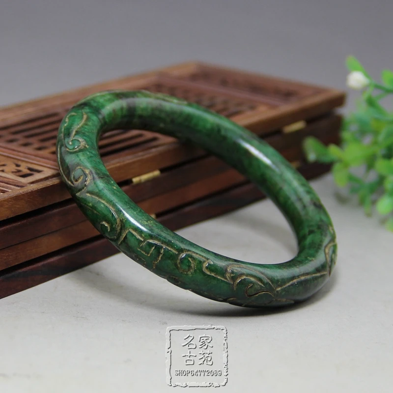Античный нефритовый браслет диаметром 6 0 см|jade antique|jade circlejade collection |