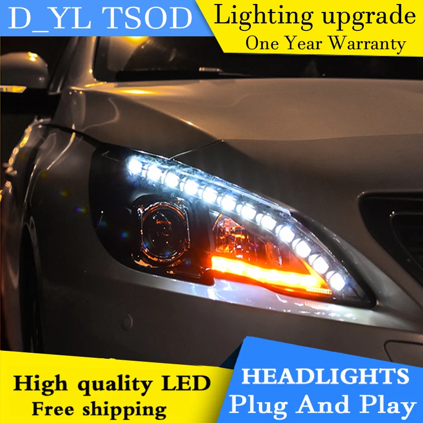 Car Styling Headlights for Peugeot 408 2014-2016 LED Headlight Head Lamp Daytime Running Light DRL Bi-Xenon HID | Автомобили и