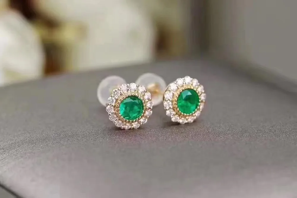 Fidelity natural 3.5mm emerald s925 sterling silver elegant fine jewelry sets for women wedding green gemstone | Украшения и