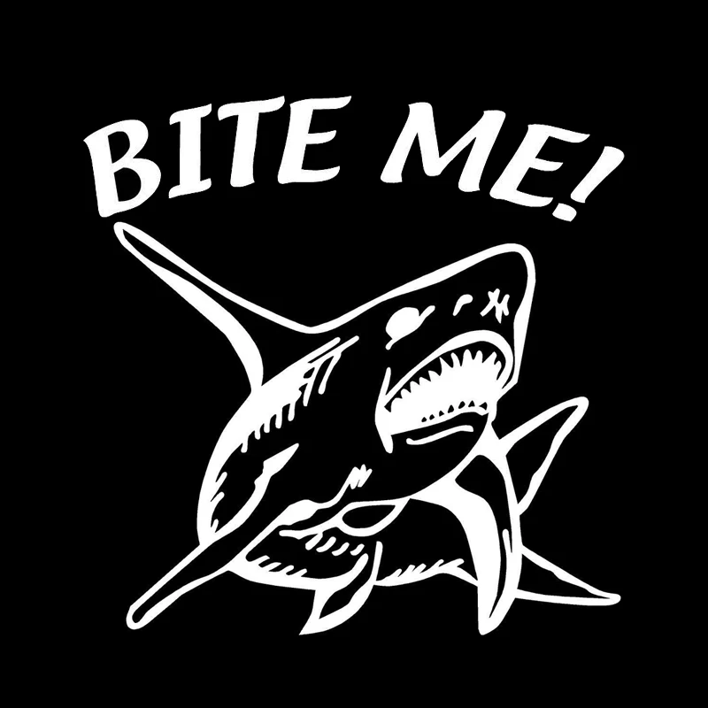 

14.8cm*14.8cm Bite Me Shark Fashion Decor Stickers Decals Vinyl S4-0387