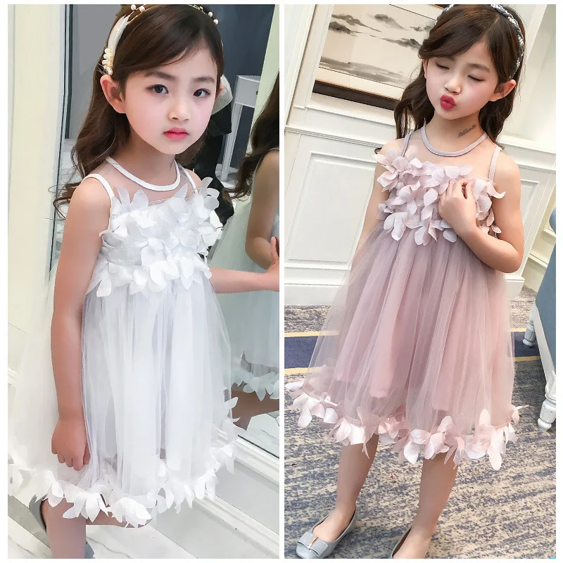 2018 модное платье с цветочным узором для девочек летняя детская одежда милые