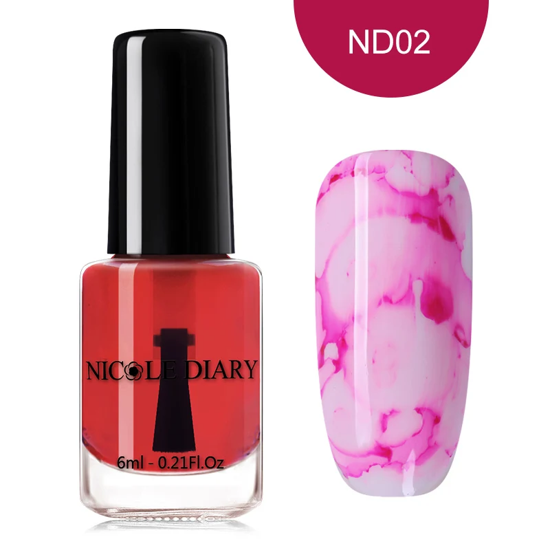 6ml ND02 NICOLE DIARY 15 мл 6 мл цветные акварельные чернила для ногтей, лак для ногтей DIY, дизайн ногтей, фиолетовый, зеленый Маникюр для украшения ногтей - Цвет: 6ml ND02