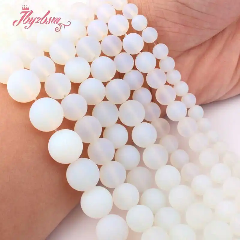 6 8 10 12mm Frost Matte Round Beads Ball White Opalite Stone For DIY Necklace Bracelat Jewelry Making 15&quot Free Shipping | Украшения и