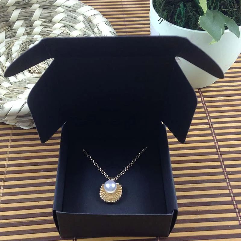 Модная коробка для серег/ожерелья из крафт-бумаги с подушкой