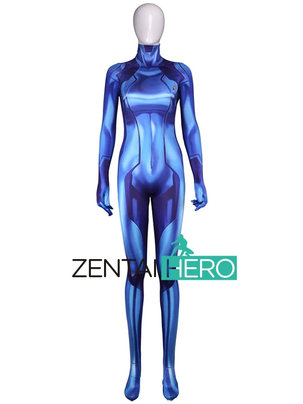 Горячая распродажа костюмов с 3D принтом Samus Aran Zero костюмы зентай костюм для