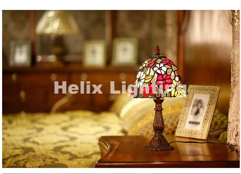 Free Shipping Tiffany Table Lamp For Bedroom Colorful Glass Vintage Desk Novelty Gifts Decorative Lighting | Лампы и освещение