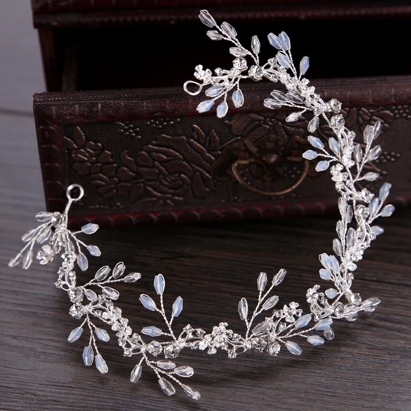 Duolafine Handmade Silver Color Rhinestone Crystal Wedding Headband Hair Accessories Bride tiara Jewelry FD616 | Украшения и