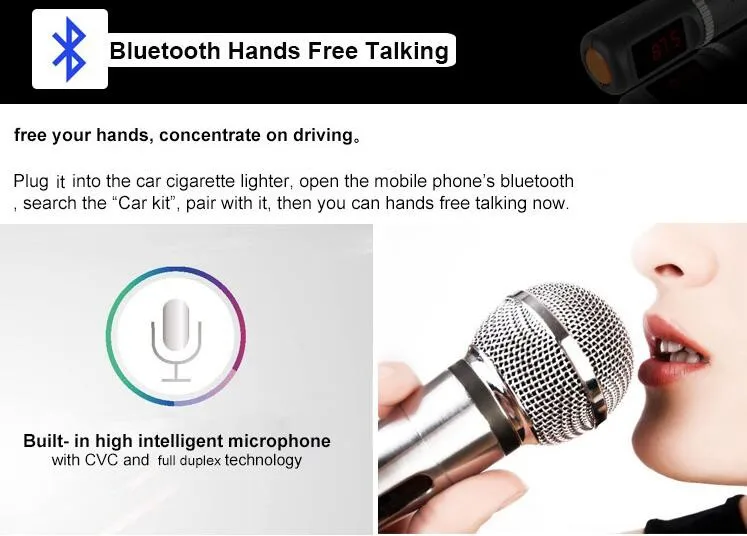 STOD двойное автомобильное зарядное устройство 2 порта 3.1A AUX fm-передатчик Bluetooth Вызов для iPhone 5 6 6 S 7 Plus iPad samsung Meizu, ZTE huawei аудио