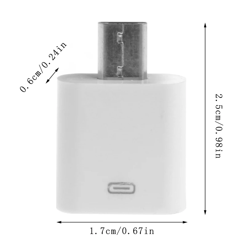 Белый 8-контактный переходник с внутренней резьбы на Micro USB для LG Xiaomi Huawei |