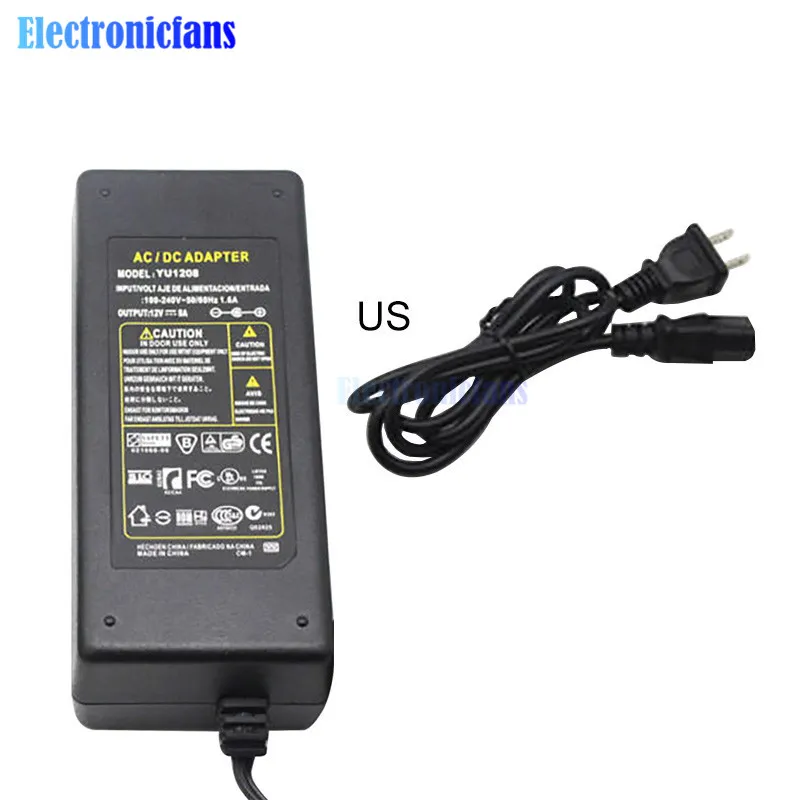 DC 12V 5A трансформатор освещения AC/DC адаптер питания EU/US/AU/UK штепсельная вилка