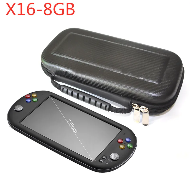 X16 8GB Bag X16 игровая консоль 7 дюймов портативная игровая консоль портативный MP4 геймпад, встроенный в 999 игр для FC/GB/GBC/GBA/CPS, игровой формат - Цвет: X16 8GB Bag