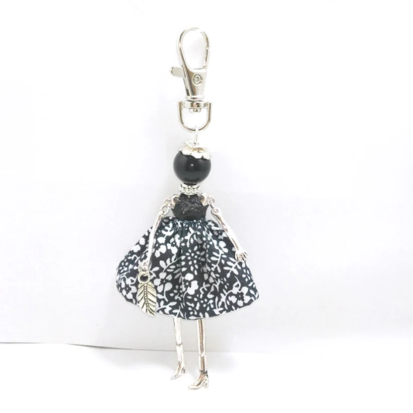 YLWHJJ Новые Черные милые брендовые брелоки для девочек ручной работы кукла бант