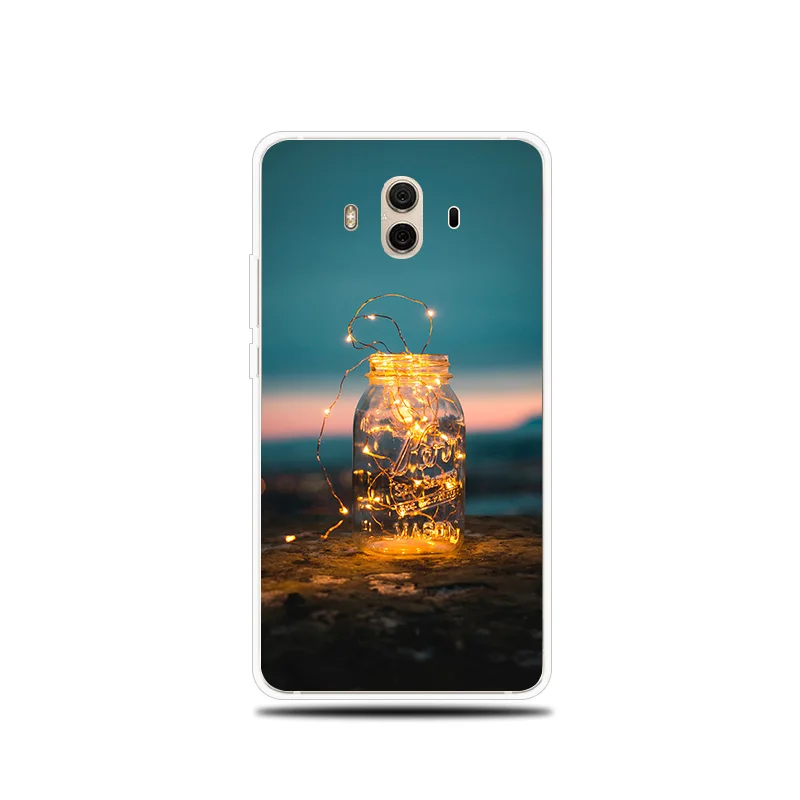Светящиеся бутылки с рисунком силиконовый чехол для телефона huawei mate 8 9 10 Lite Pro
