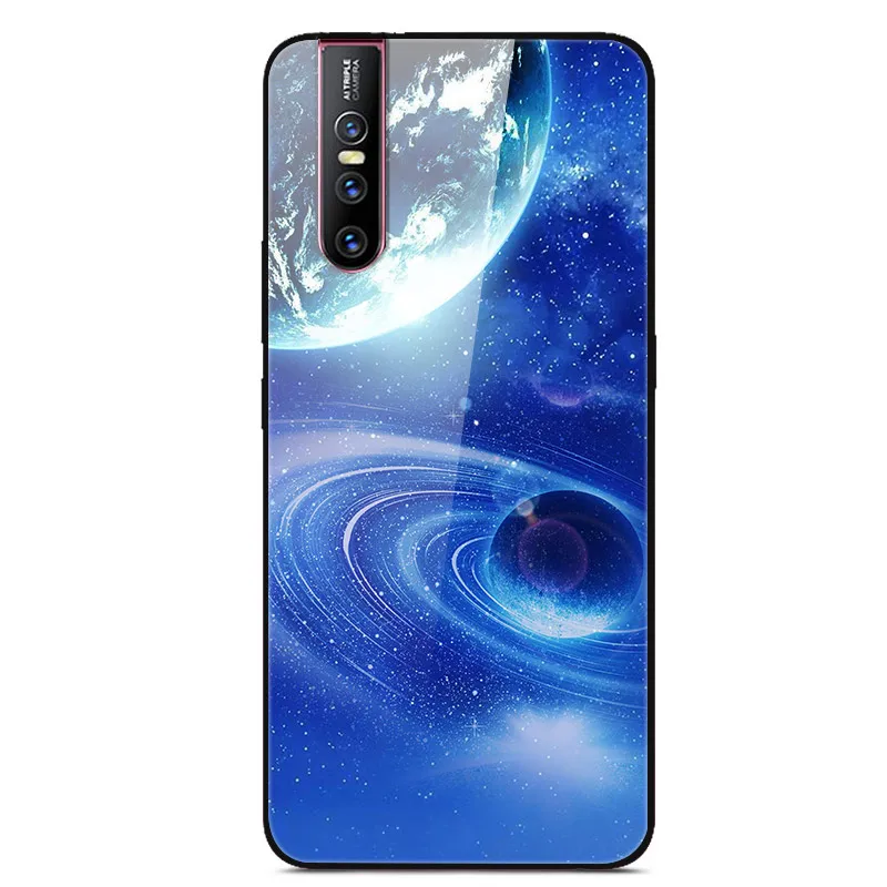 04 Чехол для VIVO V15 Pro, чехол VIVOV15 Pro из закаленного стекла с изображением планеты космос, стеклянный чехол на заднюю панель для VIVO V15 Pro V15Pro V 15 Pro, чехол - Color: 04