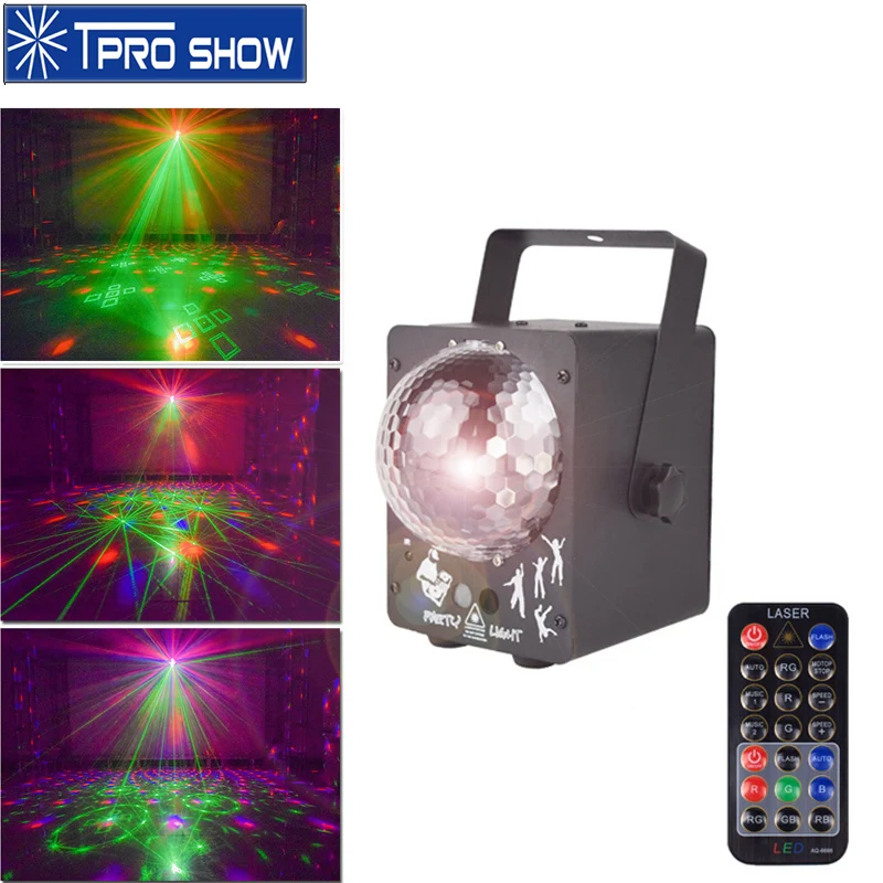 Мини лазерный луч Gobo проектор Красный Зеленый лазер DJ RGB LED магический диско шар 60