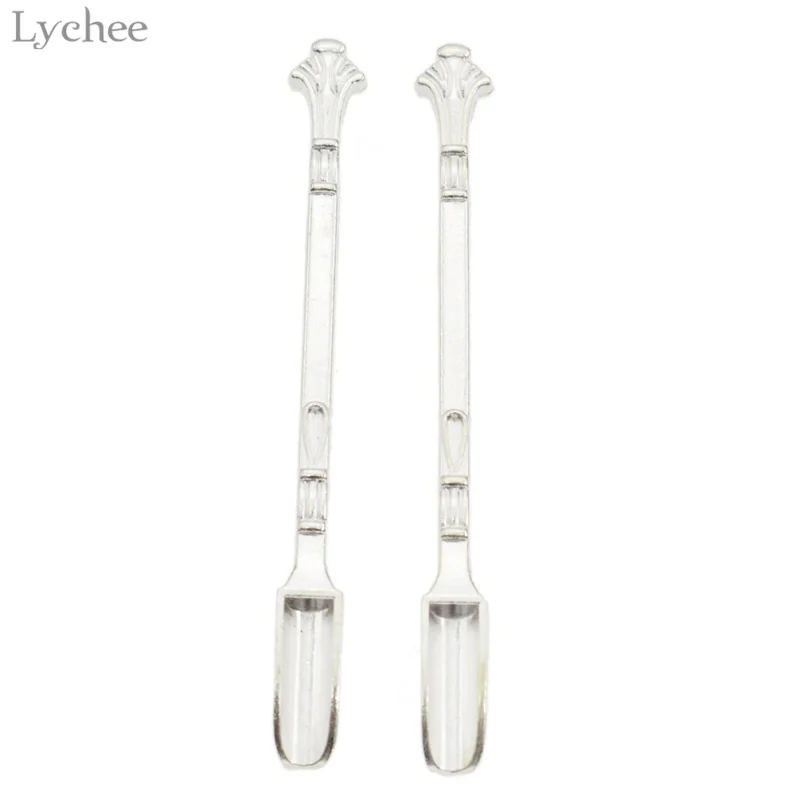 Lychee Life 2 шт. серебристые металлические ложки Sniffe для детей на день рождения украшения кофейные товары для дома и вечеринок ложка