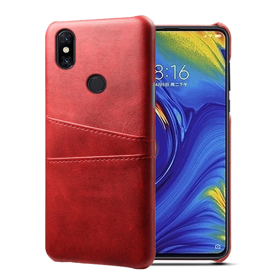 Кожаный держатель для карт чехол для телефона чехол для Redmi 3 3S 3X4 4A 4 Pro 4X5 плюс 5A 6 Pro 6Pro 6A 7 7Pro Note 8 на возраст 2, 3, 4, 4X S2 Y2 крышка - Цвет: Красный