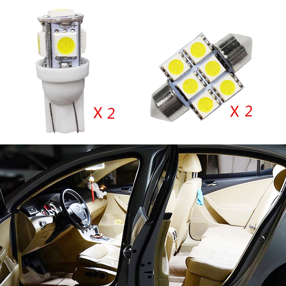 

4 шт. X комплект светодиодных ламп для внутреннего освещения без ошибок для Honda Ciimo City Civic 2012, аксессуары, лампы для чтения