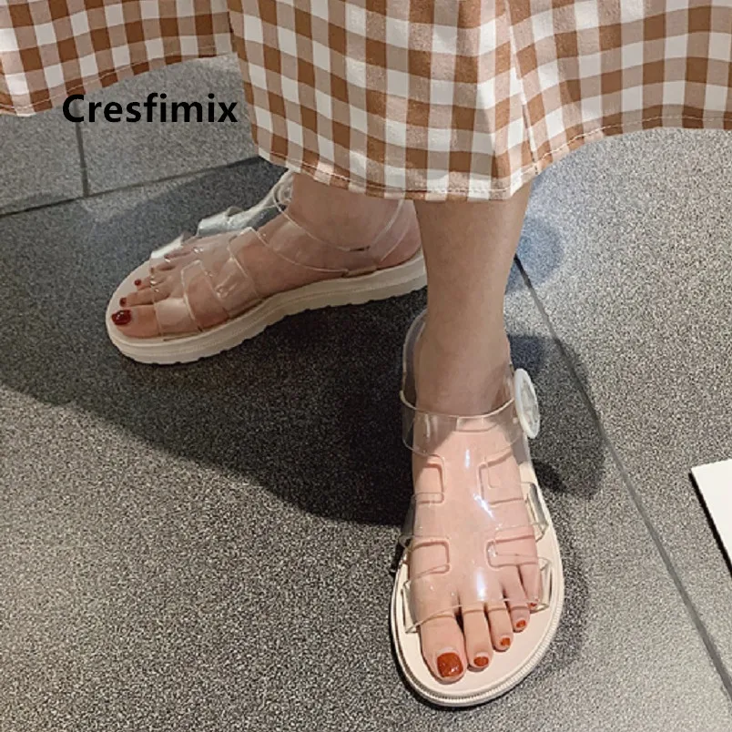 Босоножки Cresfimix женские прозрачные повседневные сандалии для подростков летние