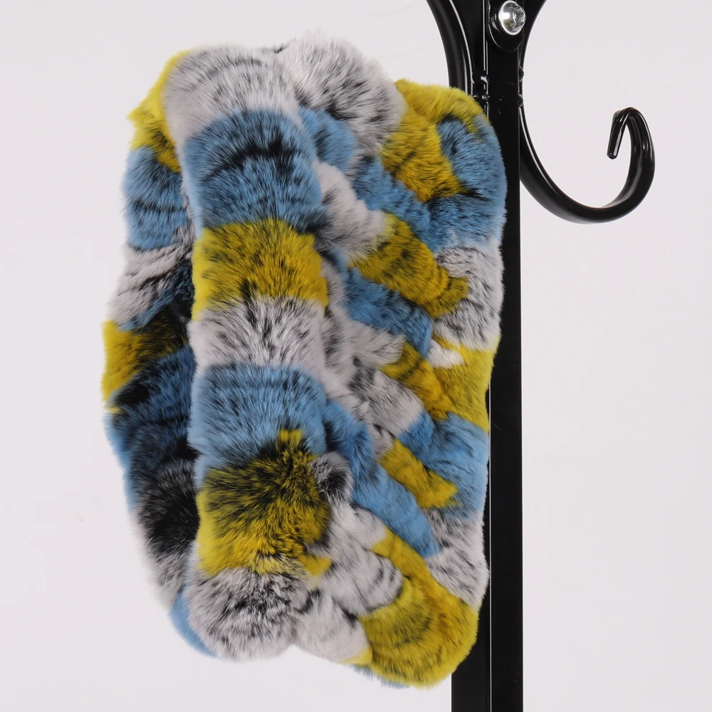 2021 модные зимние женские реального шарф из меха кролика рекс с мехом меховые