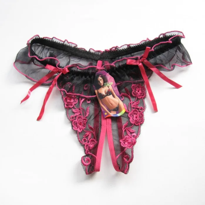 Сексуальные женские трусики с открытым шаговым швом кружевные трусы для