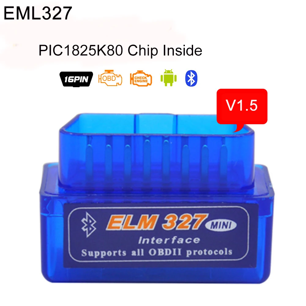 EML327 V1.5ODB2 PIC18F25K80 Bluetooth V1.5 OBD2 автомобиля диагностический инструмент для Android/PC
