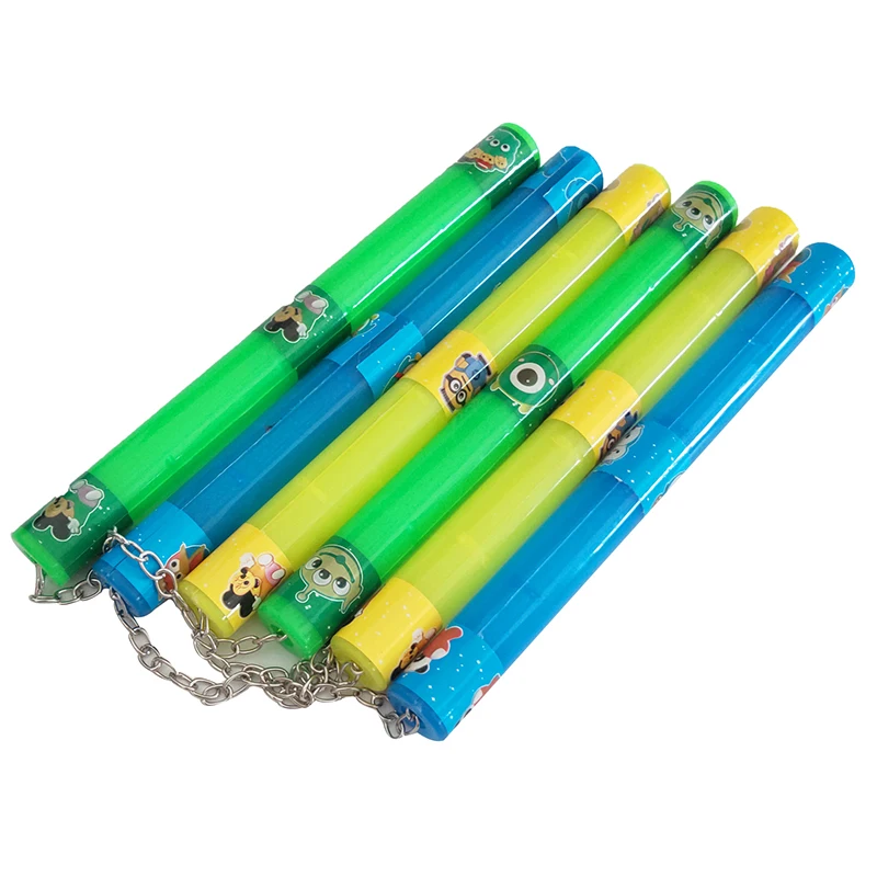 26 см Nunchaku пластиковая светящаяся игрушка для детей искусство цепи безопасный Брюс Ли нунчаки для начинающих Китайский Kongfu игры на открытом воздухе