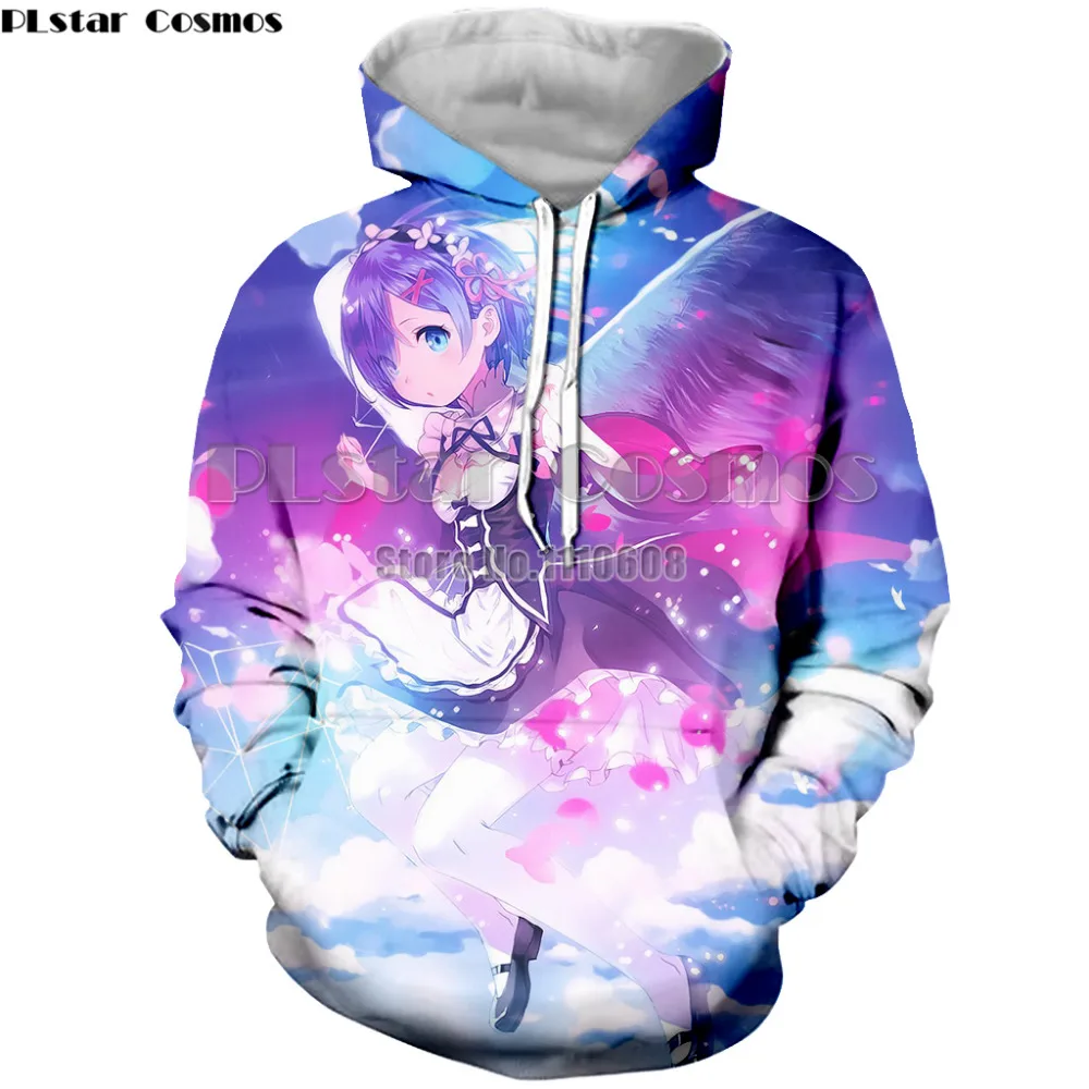 Re ZERO Начиная Жизнь в другом мире Толстовка Rem Ram для женщин и мужчин осенние толстовки пальто-жакет для косплея Аниме Толстовка свитер