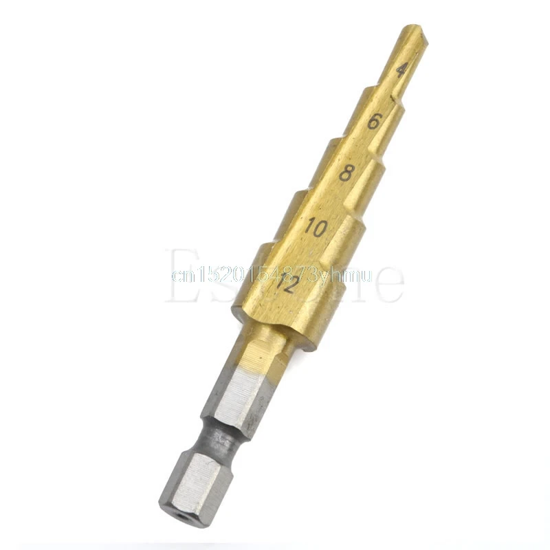 

Nice 4-12mm HSS Triangle Shank Pagoda Step Drill Bit #L057# new hot