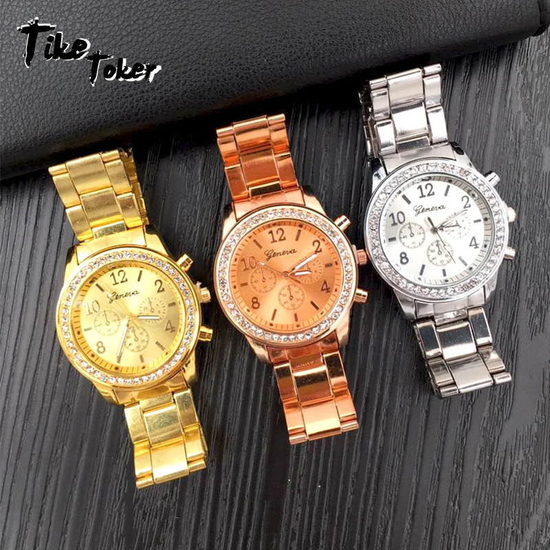 Тике Toker Montre Femme роскошная женская розовое золото Для женщин часы Женева с