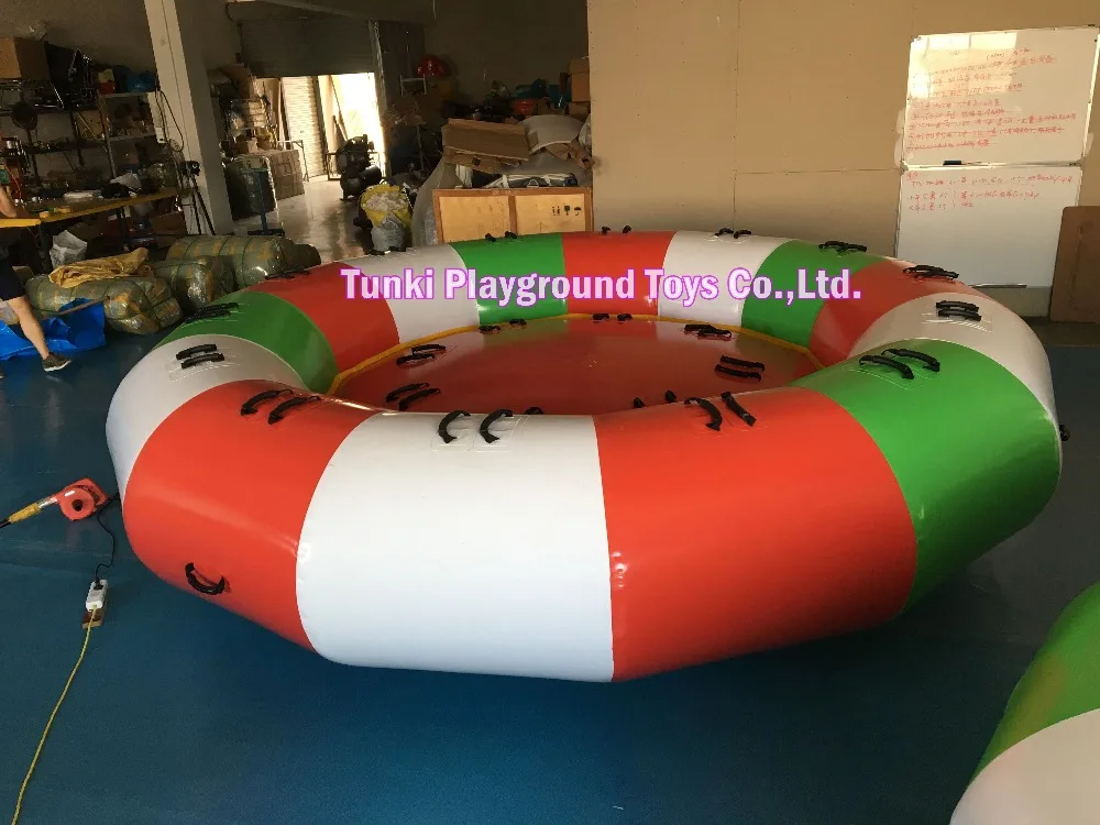 Inflatable Disco Boat Towable Tube for Water Sports - 8-Person Floating Spinning Boat image 2