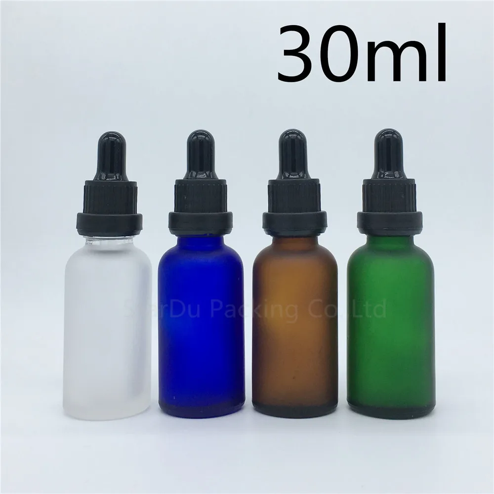 

Empty Bottle Essential Oil Bottle,30cc Tamper Evident Dropper Bottle 10pcs/lot Amber Green Blue Transparent Frosted Glass 30ml
