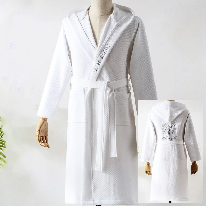 WHITE Хлопок, женский халат с капюшоном, для влюбленных, Одноцветный, полотенце, флис, одежда для сна, длинный банный халат, кимоно, женский халат, халаты для невесты - Цвет: WHITE