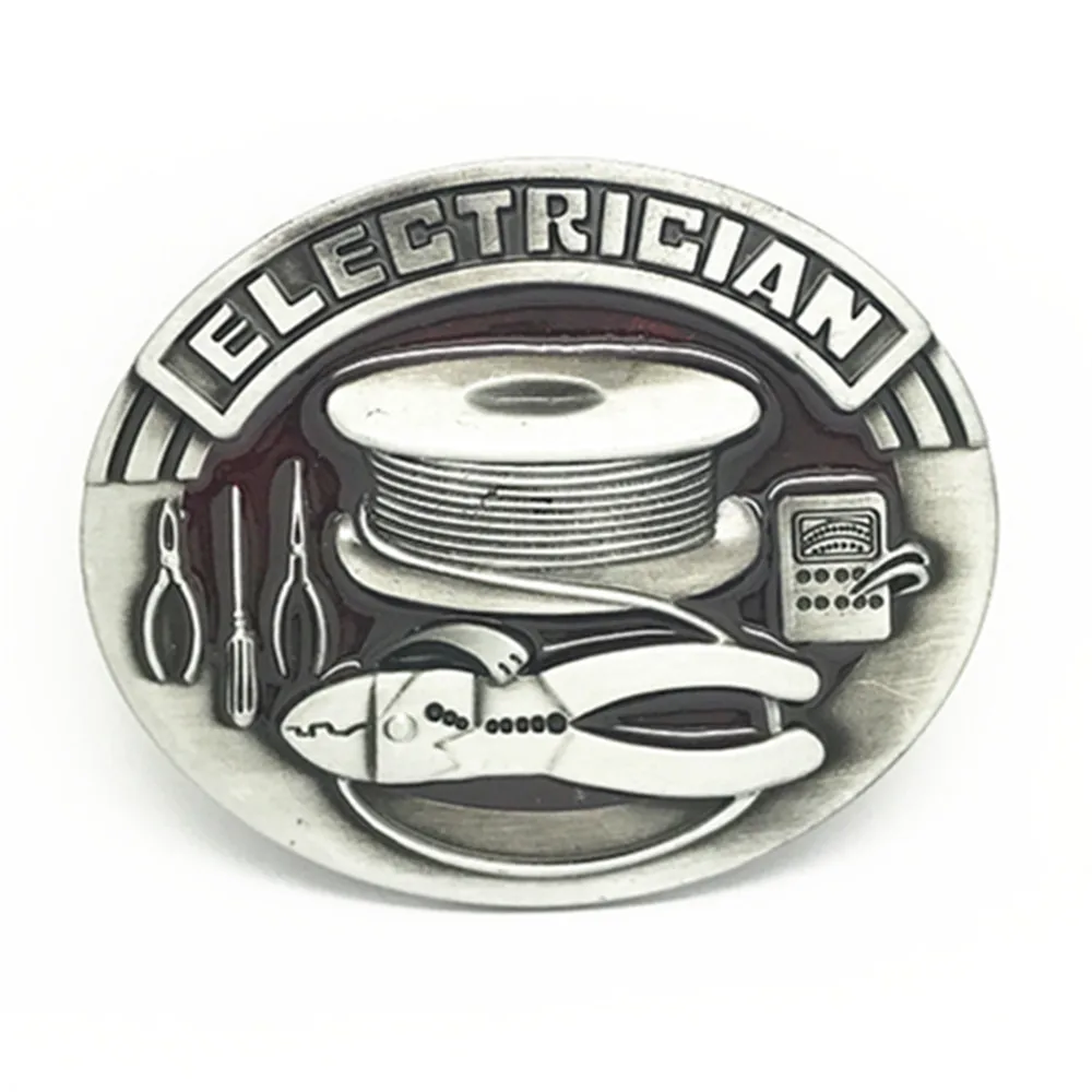 The cowboys of the west belt buckle ELECTRICIAN wear-resisting zinc alloy belt buckle for 4.0